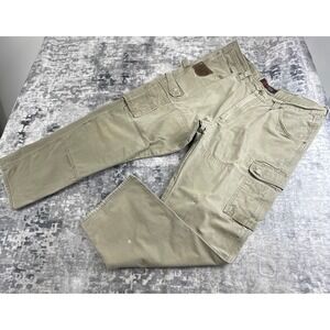 Wrangler Riggs Mens 40x32 Cargo Pants Ripstop Khaki Olive Workwear Utility